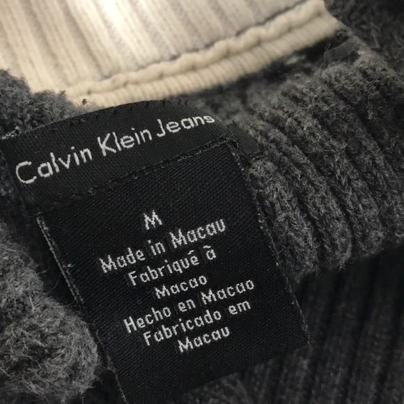 CALVIN KLEIN JEANS QUARTER ZIP SWEATER TOP - Picture 5 of 6
